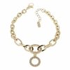 2512 Bransoletka elegancka złota 16,5+3cm pozłacana 14k wzór grecki